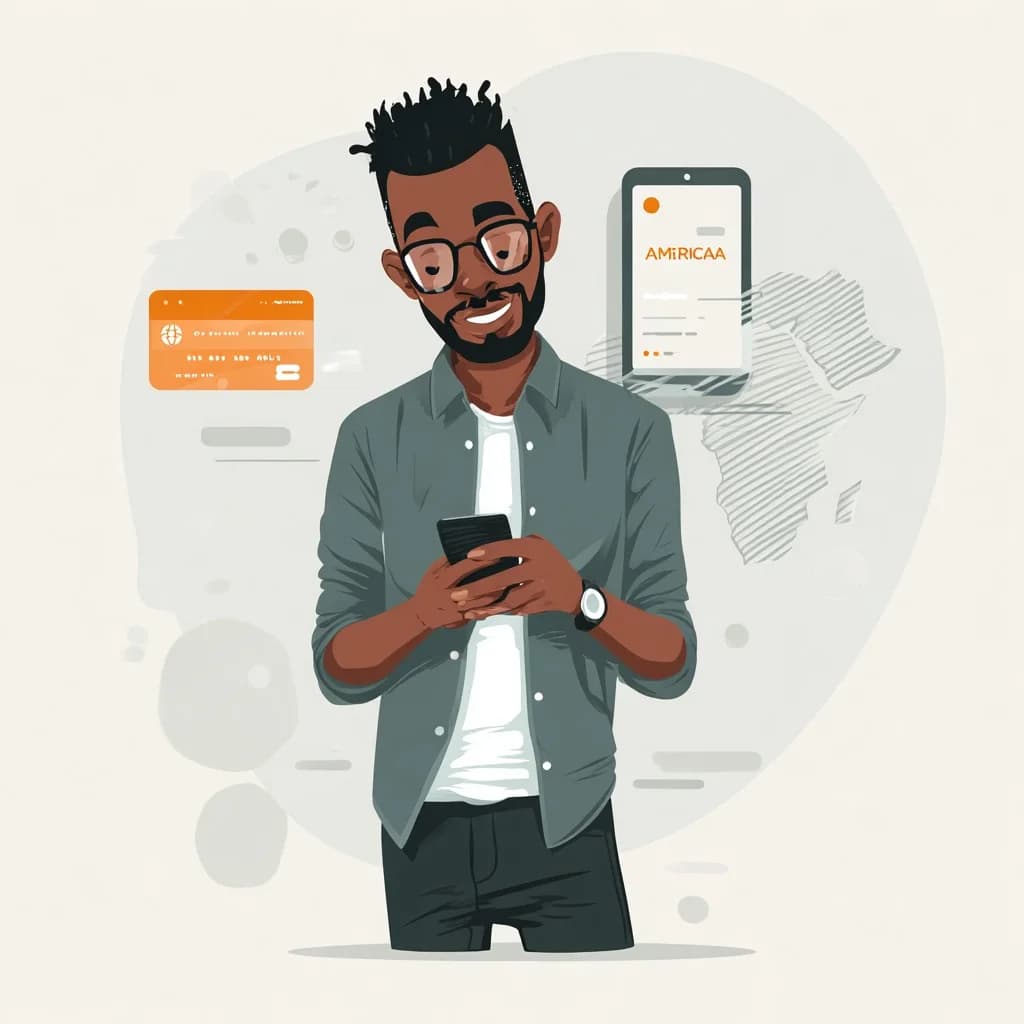 Happy customer using Myrica Pay on their phone